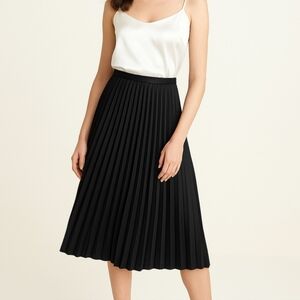 J. Crew Black Pleated Midi Skirt size 0